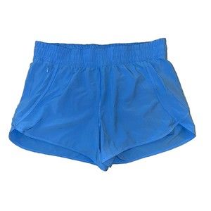 Avia Shine Running Shorts Side Zip Pocket Pull On Elastic Lined‎ XL 16/18 Blue